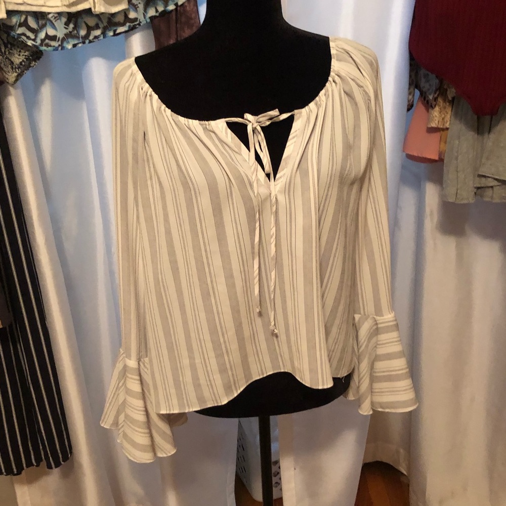 Striped off the shoulder top